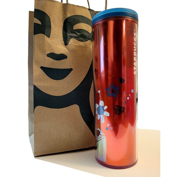 NWT Starbucks Valentines Day Red Love Floral Confetti Acrylic Tumbler 16 oz! - Picture 4 of 5